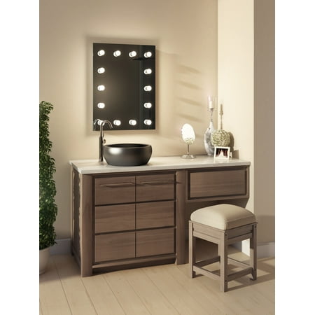 Diamond X Wallmount Hollywood Makeup Mirror with Cool White LED k412CWaud